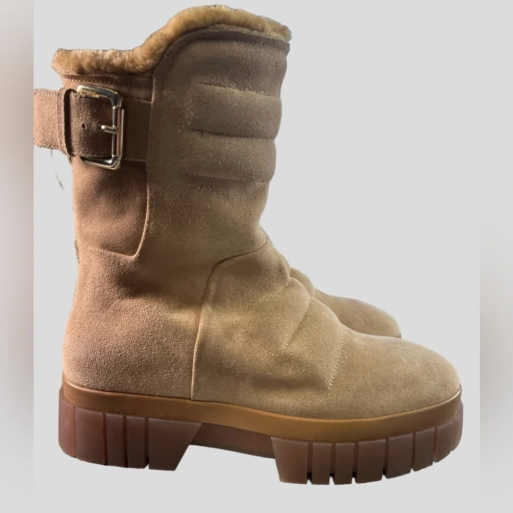 Free People Fable‎ Faux Fur Platform Winter Boots Sand Color Womens EU 39/US 8.5